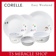 CORELLE KOREA Easy Weekend 9p Korean Type  Basic Tableware Set for 2 Person Round Plate / Dinnerware / Rice bowl,Soup Bowl