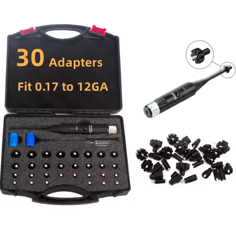 Professional Laser Bore Sight Kit with 30 Adapters fit 0.17 to 12GA Calibers Laser Collimator Laser 