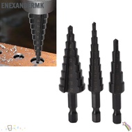 ENEXANDERMK 3pcs Hex Handle Step Drill Bit, Black Precision Step Drill Bit Set, Set Hex Shank Bearin