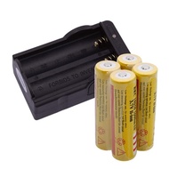 4pcs Ultra Fire 18650 3.7V 5000mAH Lithium Rechargeable Battery +18650 Charger