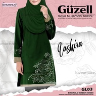 Baju Jersey Murah GUZELL Flower Green Black Labuh Mu Cotton Viral Plus Size Kain baju Muslimah Kanak Kanak malaysia long Sleeve Microfibre Sukan Jersey Muslimah Batik  Dewase 5xl