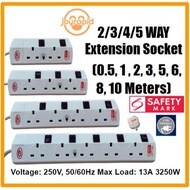 CTP 2/3/4/5 Way Extension Socket Special (0.5,1,2,3,5,6,8,10 Meters) with safety mark