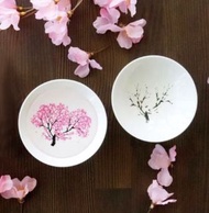 日本製🇯🇵丸モ高木陶器冷感變色櫻花清酒闊口杯Sake 杯（1 套 2 隻）
