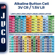 Button Cell Battery Range 3V CR / 1.5V LR Coin Cells - LR44 LR41 LR626 CR2032 CR2025 CR2016 CR1632 C