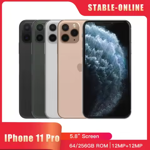 Original Apple iPhone 11 Pro 4G Mobile Phone NFC 5.8" 64/256/512GB Triple 12MP A13 4K@60fps Video He