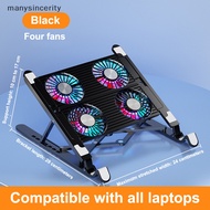 manysincerity Silent Adjustable Laptop Cooler Stand Foldable Laptop Cooling Support Notebook Stand For 17.3 Inch With 2/4 Cooling Fans Nice
