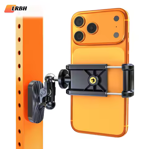 LRBH Magnetic Gym Phone Holder, 8×N52 Dual-Side Magnets No Slip, 360° Tri-Axis Rotation, Universal f