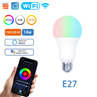 MOES WiFi Zigbee LED Light Bulb GU10 E27 E14 Candle Lamp Smart 16Million RGBCCT 2700-6500K Dimmable