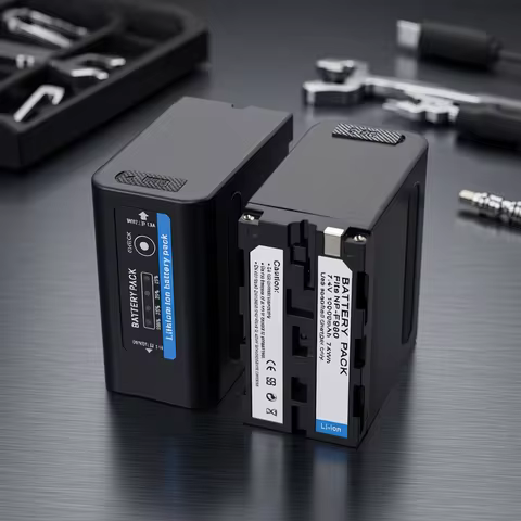 USB-Output 10000mAh NP F970 NP-F980 F960 F970 Battery with LED Power Indicator for Sony F960 F550 F5