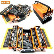 Chrome vanadium steel 85 pcs tools set Cantilever Metal Tool Box Set 5 Tier 85pcs Socket Set 1/4" & 