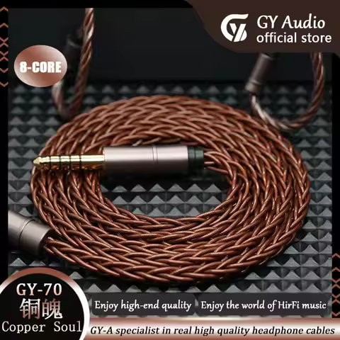 GY HiFi-70 Copper Soul Tinsel Earphone Upgrade Cable 4.4/3.5mm MMCX 2Pin/0.78 IPX HD650 HD800 IEM Ca