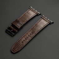 Apple Watch Band of Lizardskin leather in Dark Brown (MTO)