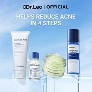 Dr. Leo Acne Care 4 Pcs Skincare Set Acne Essence+Salicylic Acid Face Toner+Facial Cleanser+Soothing