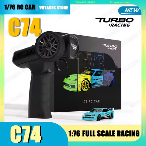 【New】C74 Turbo Racing 1/76 Mini Drift Rc Car Micro Racing RWD Full Proportional Adjustable Speed Whe