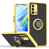 For OPPO A95 A74 A16 A55 5G 4G Armor Shockproof Phone case Translucent Frosted Casing metal ring Bac