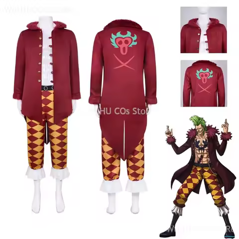 Japan Cosplay Blox Fruit Bartolomeo Costume Clown Anime Clothing Wig Bari Bari No Mi Halloween Costu