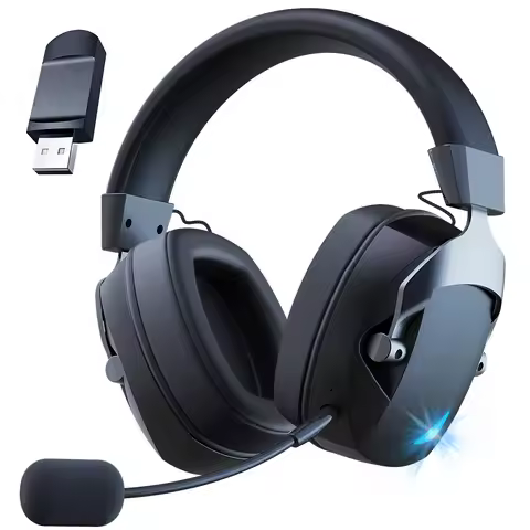2.4GHz Wireless Gaming Headset for PS5, PS4 Gamers, PC, Nintendo Switch, Bluetooth Gaming Headphones