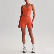 Womens Yoga Outfit Set Summer Sports Bra Vest Breathable Quick-Dry Workout Clothes Gym Running Fitne