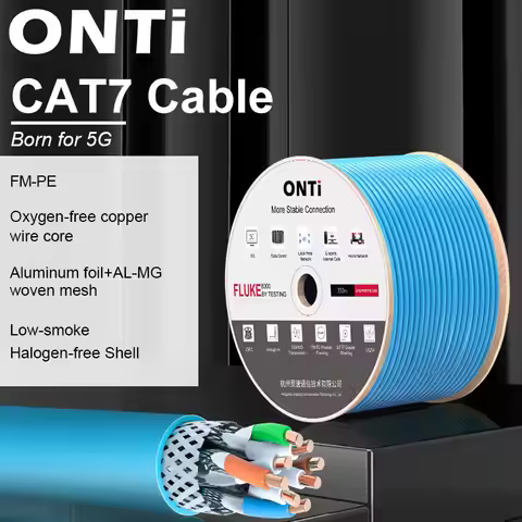 ONTi CAT7 Network Cable S/FTP 23AWG 4PR LSZH 10Gbps 600MHz Double Shielded Oxygen-free Copper LSZH S