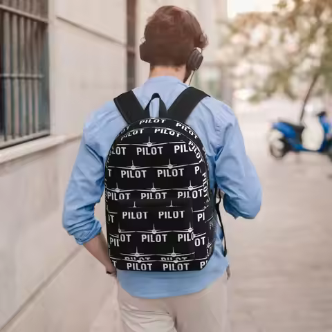Boeing 777X Captain Stripes Aviation Aviator Flight Pilot Backpack Boys Girls BookBag Children Schoo