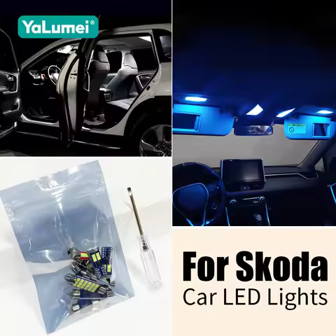 For Skoda Octavia 2 3 A5 A7 Fabia MK1 MK2 MK3 Superb 2 Kodiaq Rapid Roomster Sedan Combi Car LED Int