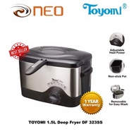 TOYOMI 1.5L Electric Deep Fryer DF 323SS | Adjustable thermostat with safety cut-out |