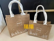 2608.【陽陽小舖】股東會紀念品 技嘉 (中+小) 天然麻布包心手提袋兩入組 袋子 包包 購物袋 提袋 環保購物袋 環保袋 麻布袋