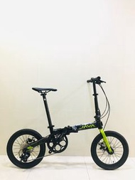 Green NEW JAVA X2 16" wheel 9 speed Alloy mini Folding bike disc brake 16吋 9速摺車