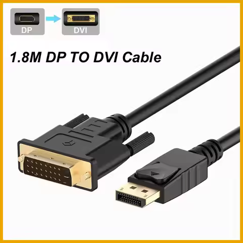 New 2026 1.8M DisplayPort To DVI Cable 0.25M DP To DVI Adapter for Desktop Laptop PC TV Dell Asus Pr