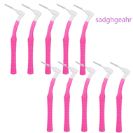 sadghgeahr แปรงขัดซอกฟันรูปตัว L 10ชิ้นแปรงซอกฟันสำหรับจัดฟันอุปกรณ์จัดฟันทำความสะอาดแปรงขนาดเล็กแบบนุ่ม
