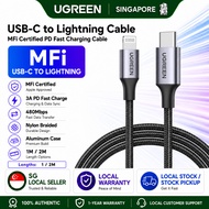 (Certified by Apple) UGREEN MFI PD 20W Charger USB C Type-C to Lightning Cable Nylon Braided Fast Ch