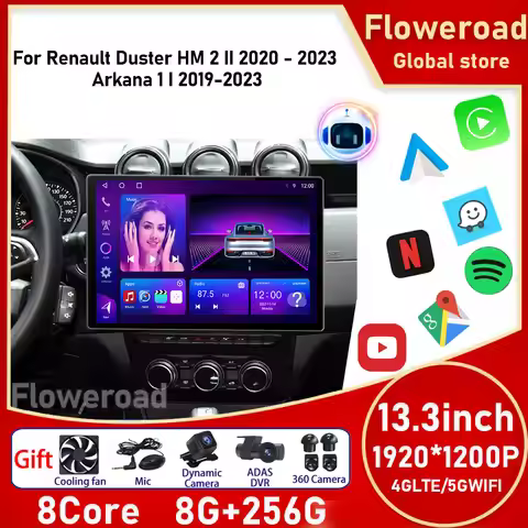 13.1 inch Android 15 For Renault Duster HM 2 II/Arkana 1 2019-2023 all-in-one Audio Car Multimedia R