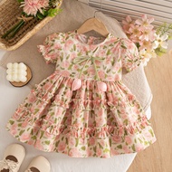 Baby Girl Flower Dress Summer New Countryside Style Children'S Clothing (9 Months -4 Years Old)