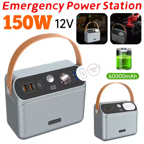 150W Portable Power Station Solar Generator 12V 60000mAh Power Bank Outdoor Emergency Energy Storage