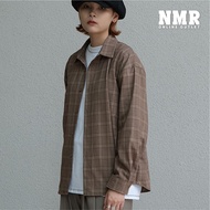 NURARI plaid Long-Sleeved Shirt Coffee Grid/Dark Gray Grid 24a/W 24-Civ. SP. Lshirt