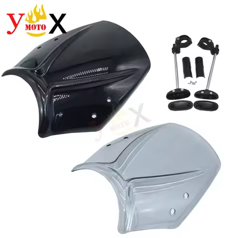 Street Bike Windscreen Windshield Glass Fairing W/ Bracket Set For SUZUKI KATANA SV650 YAMAHA XSR900