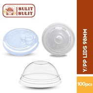 [100pcs] 98mm Transparent lid / Dome Lid / Flat Lid / Strawless Lid