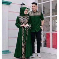 Ancy Gamis Batik Kombinasi Polos Terbaru 2022 Modern Couple Baju