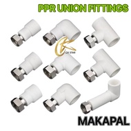 PPR UNION FITTINGS FOR WATER HEATER CONNECTOR UNION COUPLING, UNION ELBOW, UNION TEE. 1/2, 3/4, 1''