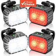 Front and rear bicycle LED lights, bicycle flashlight, rechargeable bicycle light, bicycle road bike