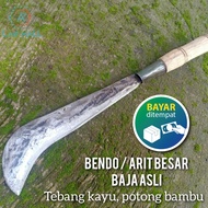 Bendo Sabit Besar Gagang Kayu Pemotong Pohon Super Kuat - Bedog Arit Besar Baja Asli Pemotong Dan Be