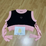 ⚡️พร้อมส่ง สีชมพู ชมพูดำ⚡️Home to my heart vest เสื้อกั๊ก ผ้าไหมพรหม ตัวสั้น blackpink black pink