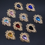 10pcs 26*32MM Alloy Simple Water Drop Colored Acrylic Decorative Buckle for DIY Phone Case Children'