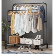 Giá Treo Quần Áo 2 Tầng Bằng Sắt Sơn Tỉnh Điện và Giá Treo Quần Áo kèm 8 Móc Bênh Hông 150x110cm