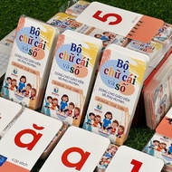 Smart Learning Cards Complete Set of 42 Letters and Numbers Cards for Children to Learn Vietnamese a