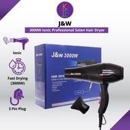 J&W 3000W Ionic Professional Salon Hair Dryer Hair Blower Ionic Hair Dryer Pengering Rambut