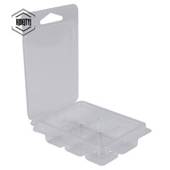 100 Packs Wax Melt Clamshells Molds Square, 6 Cavity Clear Plastic Cube Tray for Candle-Making & Soa