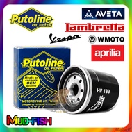 PUTOLINE HF183 OIL FILTER FOR APRILLIA SR MAX SR GT, QJ SRV, AVETA NOVA VANGUARD, LAMBRETTA X250, VE