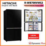 Hitachi R-WB700VMS2 French Bottom Freezer Deluxe 645L + Free1.0L MICOM Rice Cooker - RZ-PMA10Y (worth $159)