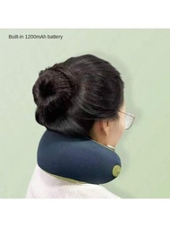 3d包圍式頸椎按摩器 肩頸按摩護理家用車用電加熱可充電u型按摩枕